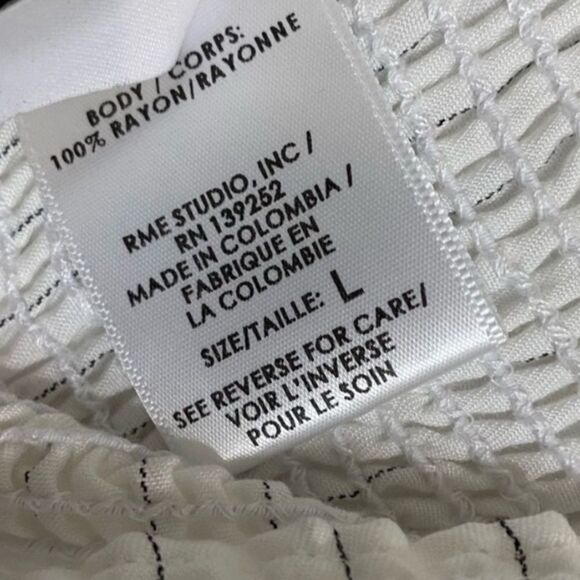 Peixoto Harriet White & Black Pinstripe Wide Leg Strapless Jumpsuit NEW SZ LG - Picture 9 of 9